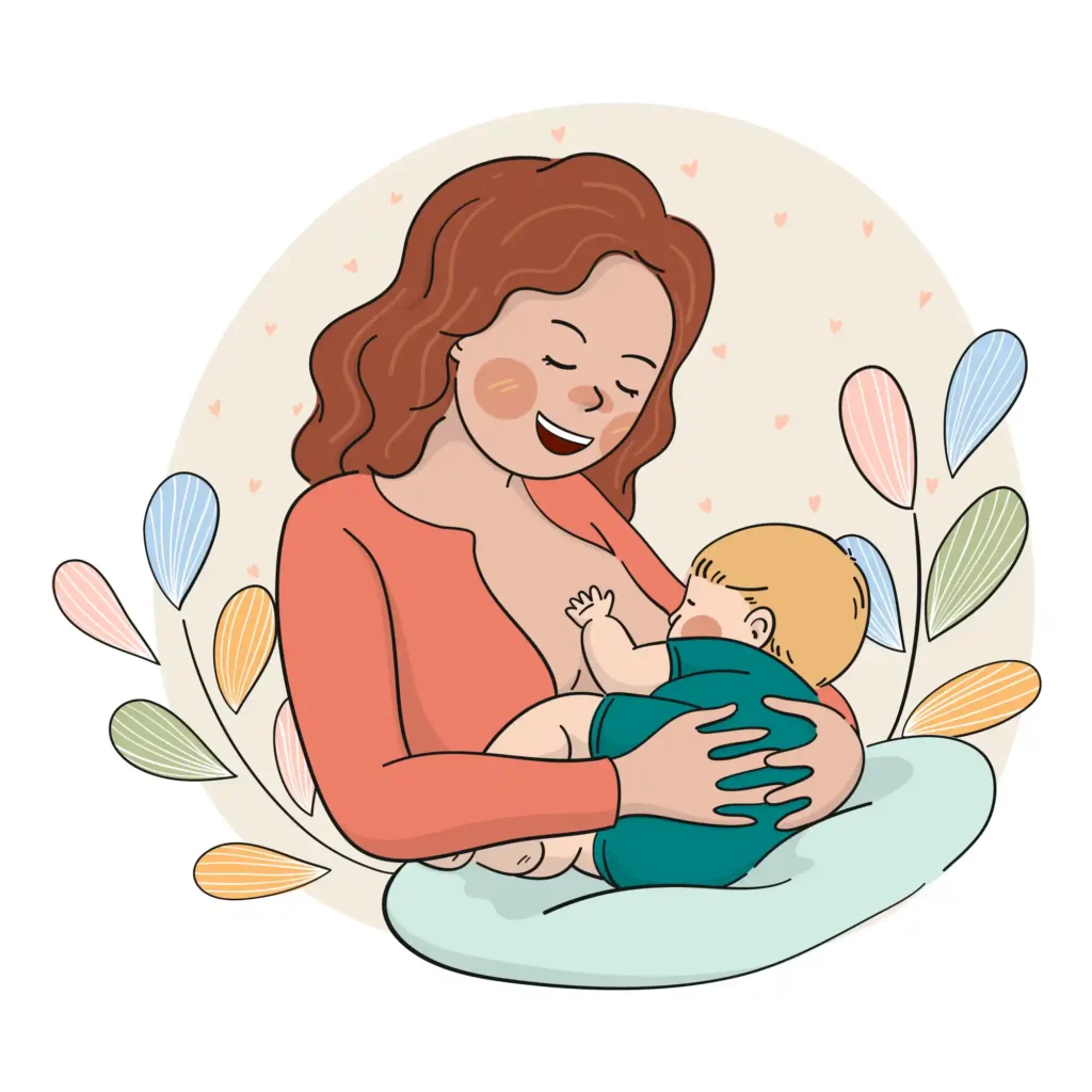 a woman holding a baby